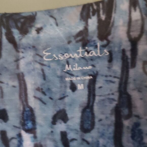 Essentials Milano Bejeweled Unique Print Tunic Shirt M | Sparkle Casual Top - Picture 2 of 6